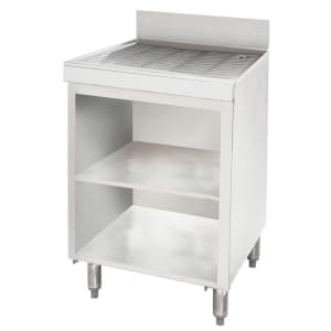 009-CRD2BMX Under Bar Drainboard Cabinet w/ 4" Backsplash - 24" x 21" x 33", Stainless