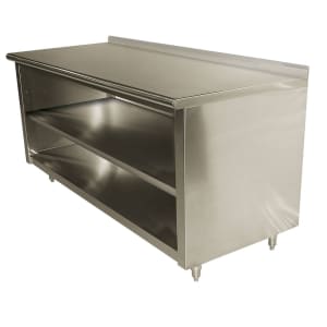 009-EFSS304M 48" Dish Cabinet w/ Open Base & Midshelf, 1 1/2" Backsplash, 30"D