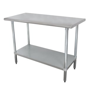 Advance Tabco ELAG-308 96&quot; 16 ga Work Table w/ Undershelf &amp; 430 Series Stainless Flat Top