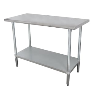 009-ELAG368X 96" 16 ga Work Table w/ Undershelf & 430 Series Stainless Flat Top