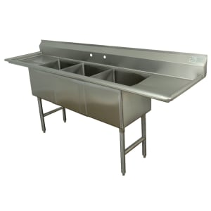 009-FC3203020RLX 108" 3 Compartment Sink w/ 20"L x 30"W Bowl, 14" Deep
