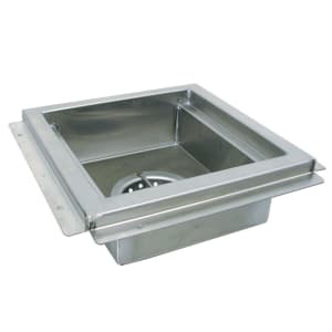 009-FDR1212 Floor Drain - Waste Cup, Removable Basket, 12" x 12" x 4", Stainless