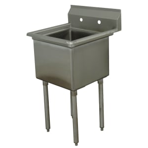 009-FE11812X 38 1/2" 1 Compartment Sink w/ 18"L x 18"W Bowl, 12" Deep