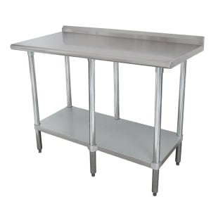 009-FLAG2482X 96" 16 ga Work Table w/ Undershelf & 430 Series Stainless Top, 1 1/2" Backsplash