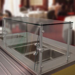 009-GSGC1572 Cafeteria Style Food Shield - Glass Top Shelf, 100 lb Capacity, 15x72x18
