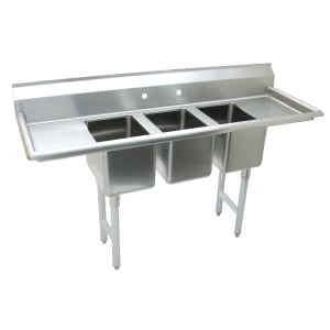 009-K7CS29X 70" 3 Compartment Sink w/ 14"L x 16"W Bowl, 12" Deep