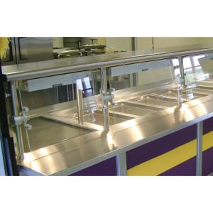 009-NSGC1284 Cafeteria Style Food Shield - 12x84x18", Stainless Top Shelf