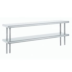 009-ODS1284R 84" Old Style Table Mount Shelf - 2 Deck, Rear Turn Up, 12"L, 18 ga 430 Stainless