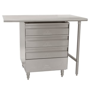 009-TA38 Drawers, 3 Tier, 20x20x4", Installed Under Worktable, SS