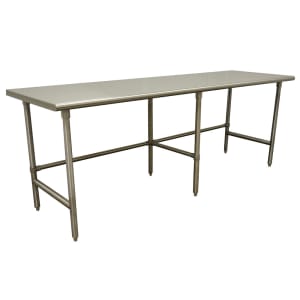 009-TAG248 96" 16 ga Work Table w/ 430 Series Stainless Flat Top
