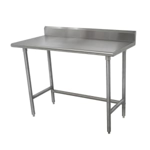 009-TKMSLAG303X 36" 16 ga Work Table w/ Open Base & 304 Series Stainless Top, 5" Backsplash
