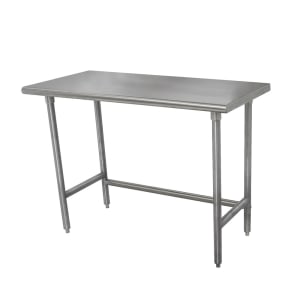 009-TMSLAG244X 48" 16 ga Work Table w/ Open Base & 304 Series Stainless Flat Top