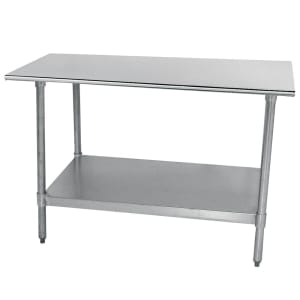 009-TT248X 96" 18 ga Work Table w/ Undershelf & 430 Series Stainless Flat Top