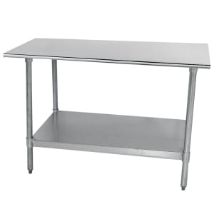 009-TTS308X 96" 18 ga Work Table w/ Undershelf & 430 Series Stainless Flat Top
