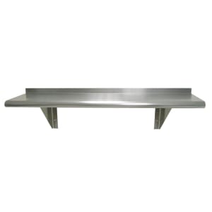 009-WS10132 Solid Wall Mounted Shelf, 132"W x 10"D, Stainless