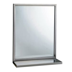 016-B2921836 B-292 Series Welded Frame Glass Mirror / Shelf Combination, 18" X 36"