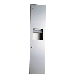 016-B3803 6 3/10 gallon Recessed Bathroom Trash Can w/ Paper Towel Dispenser, Stainless