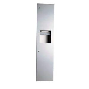 016-B38034 3 4/5 gallon Recessed Bathroom Trash Can w/ Paper Towel Dispenser, Stainless