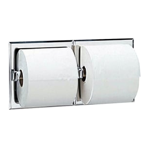 016-B697 Recessed Toilet Tissue Dispenser, 2 Rolls, Polished Stainless