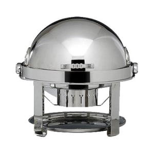 017-12010CH 2-Gallon Roll Down Round Chafer, Stainless w/ Chrome Accent