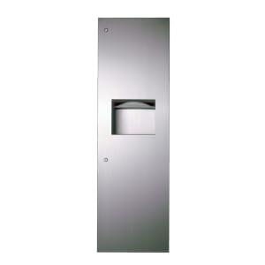 016-B39003 12 gallon Recessed Bathroom Trash Can w/ Paper Towel Dispenser, Stainless