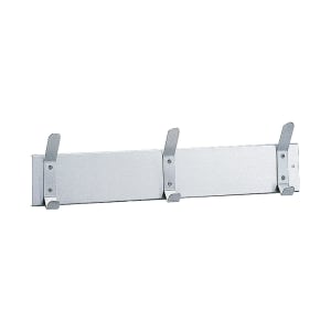 016-B232X24 24"L Wall Mounted Strip w/ 3 Hook Capacity, Stainless