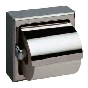 016-B6697 Recessed Toilet Tissue Dispenser w/ Hood, 1 Roll, Satin Stainless
