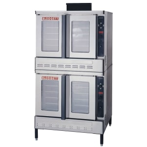 015-DFG200DOUBLENG Bakery Depth Double Full Size Natural Gas Convection Oven - 60,000 BTU