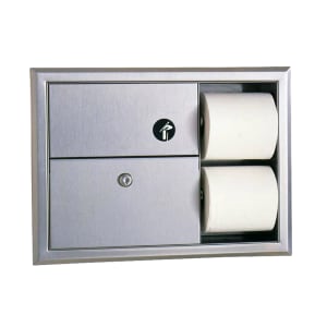 016-B3094 Classic Series Recessed Sanitary Napkin Disposal & Toilet Tissue Dispenser