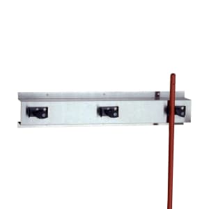 016-B223X24 24"L Wall Mounted Holder w/ 3 Mop or Broom Capacity, Stainless