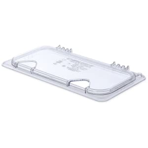 028-10279Z07 Universal Third-Size Hinged Food Pan Lid - Notched, Polycarbonate, Clear