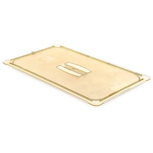 028-10410U13 Universal Full Size High Heat Food Pan Solid Lid - Amber