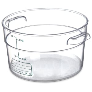 028-1076307 2 qt Round Food Storage Container - Stackable, Clear
