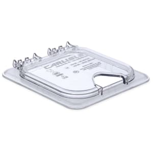 028-10319Z07 Universal Sixth-Size Hinged Food Pan Lid - Notched, Polycarbonate, Clear