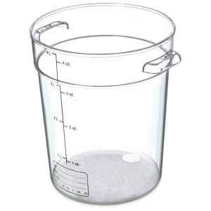 028-1076407 4 qt Round Food Storage Container - Stackable, Clear