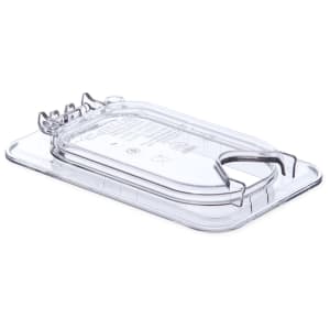 028-10339Z07 Universal Ninth-Size Hinged Food Pan Lid - Notched, Polycarbonate, Clear