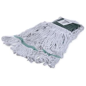 028-369418B00 Wet Mop Head - 4 Ply Cotton/Synthetic Blend Yarn, White/Green
