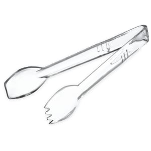 028-4009 9"L Plastic Salad Tongs, Clear