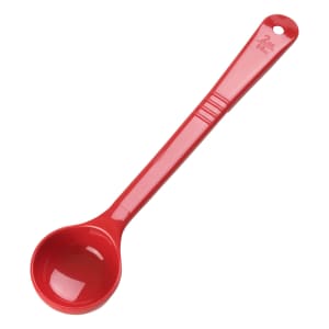 028-396005 2 oz Solid Portion Spoon - Long Handle, Poly, Red