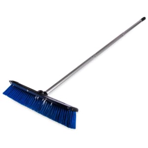 028-3621961814 18" Floor Sweep with Handle - Plastic Block, Squeegee, Blue