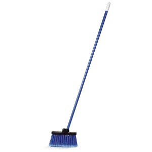028-3686314 48"L Duo-Sweep® Lobby Broom w/ Straight Bristles & Blue Handle