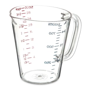 028-4314307 32 oz Oval Measuring Cup w/ Pour Spout & C-Handle, Polycarbonate, Clear