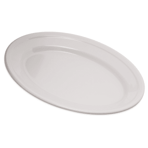 Carlisle 4356342 9 1/4&quot; x 6 1/4&quot; Oval Dallas Ware Platter - Melamine, Bone White