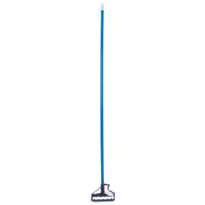 028-4166414 60" Quik-Release™ Mop Handle w/ Plastic Head, Fiberglass, Blue