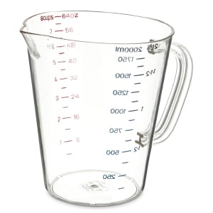 028-4314407 64 oz Oval Measuring Cup w/ Pour Spout & C-Handle, Polycarbonate, Clear