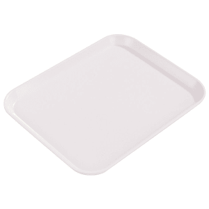 028-1814FG001 Fiberglass Cafeteria Tray - 18"L x 14"W, Bone White