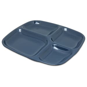 028-4398635 Melamine Rectangular Tray w/ (4) Compartments, 10 5/16" x 9 19/32", Cafe Bl...