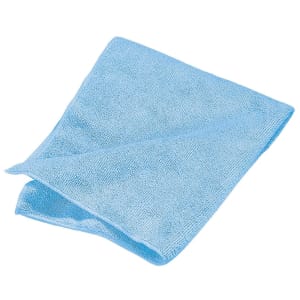 028-3633414 16" Square Microfiber Cleaning Cloth - Suede Finish, Blue