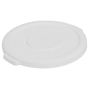 028-34101102 Round Flat Trash Can Lid - Plastic, White