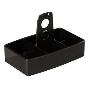 028-455103 6 Compartment Rectangular Sugar Caddy - Plastic, Black